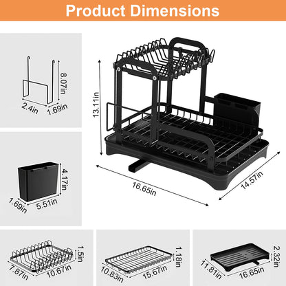 2 tier dish drying rack packaging contents