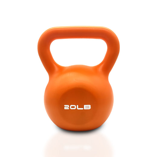 20 lb vinyl coated kettlebell in orange