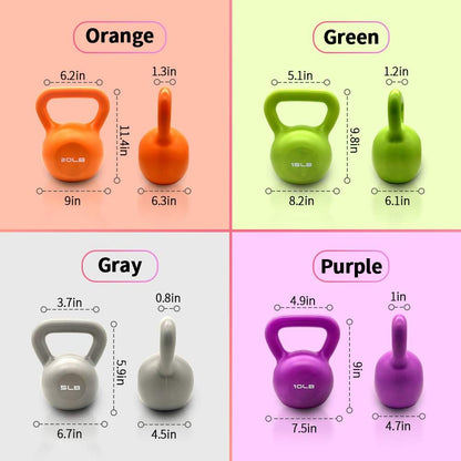 20lbs Kettlebell Set, Strength Training Kettlebells Weight Set For Women, Vinyl Coated Kettle Bell For Home Gym Workout Weigh