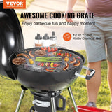 21-inch round charcoal cooking grate for kettle-style grills, secondary angle