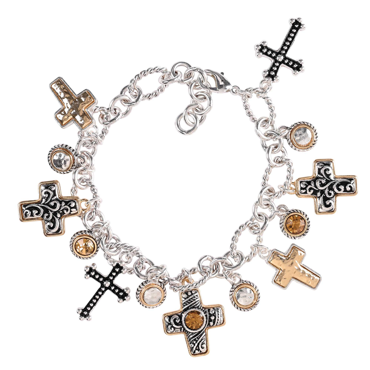 Eternal Cross Two-Tone Bracelet