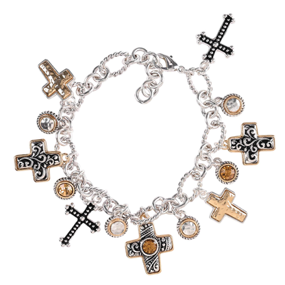 Eternal Cross Two-Tone Bracelet