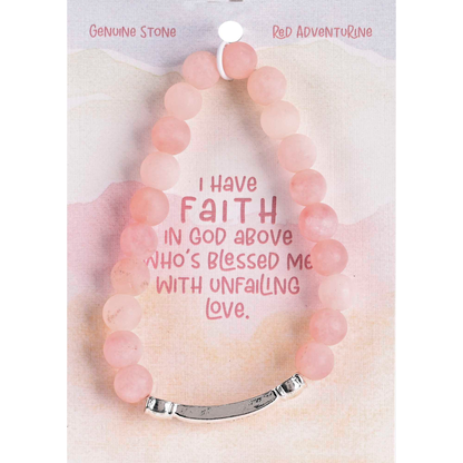Faith Red Aventurine Stone Stretch Bracelet