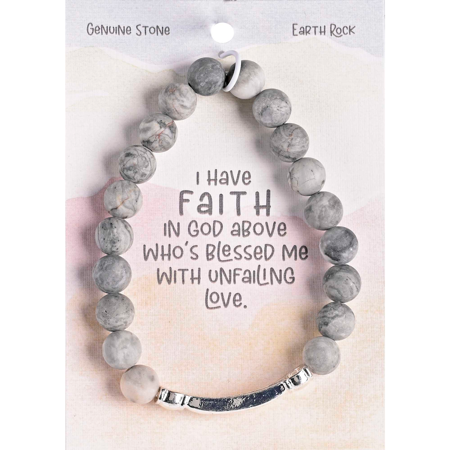 Faith Earth Rock Stone Stretch Bracelet