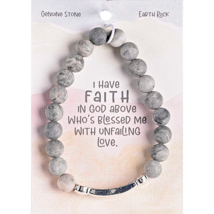 Faith Earth Rock Stone Stretch Bracelet