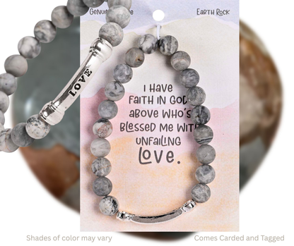 Love Earth Rock Gemstone Stretch Bracelet