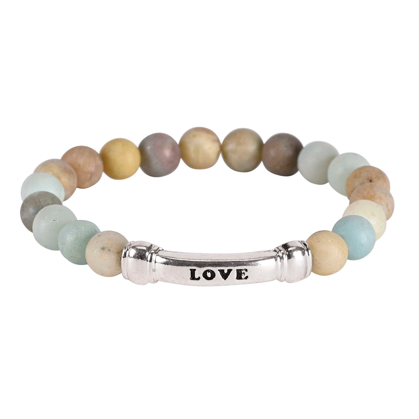 Love Amazonite Gemstone Stretch Bracelet