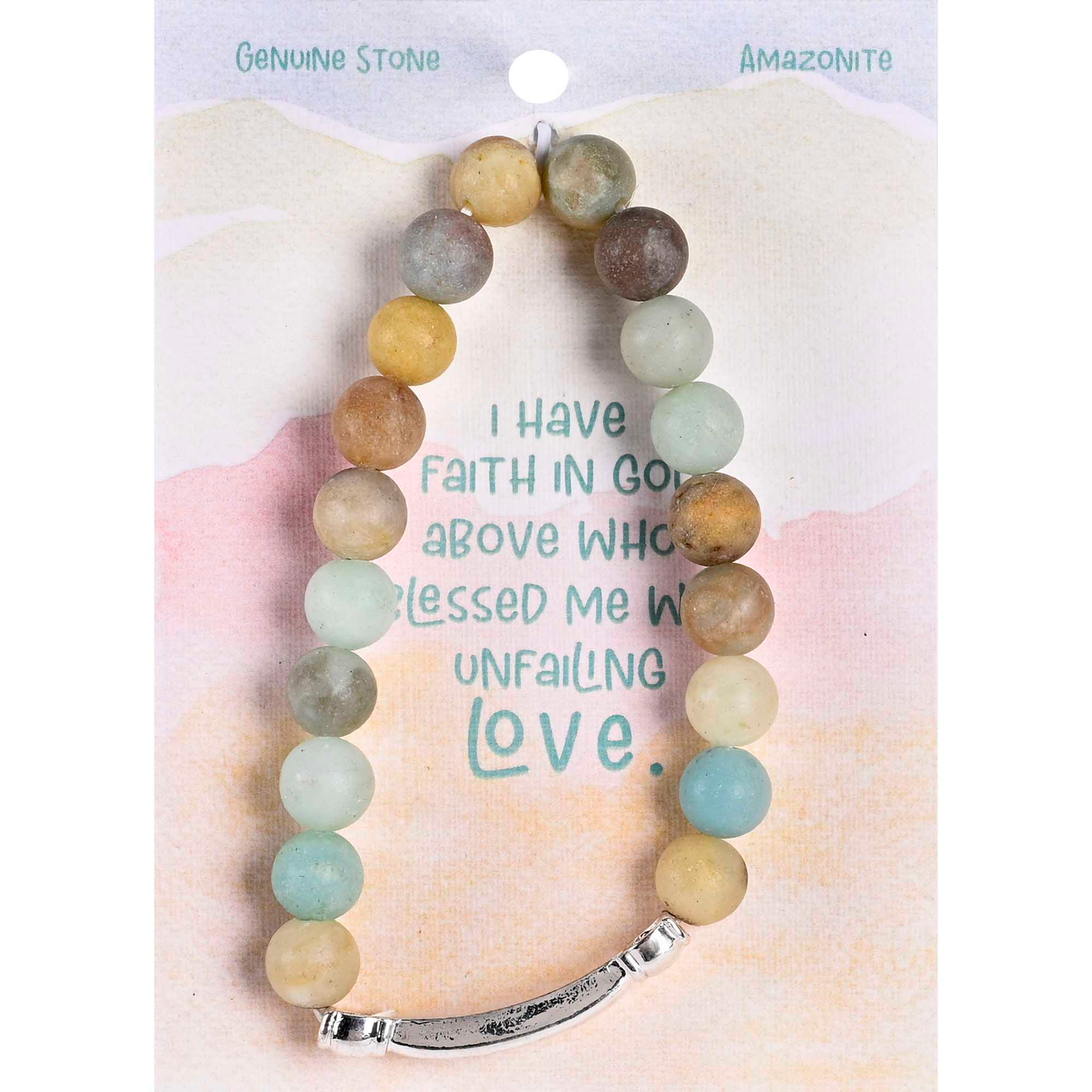 Love Amazonite Gemstone Stretch Bracelet