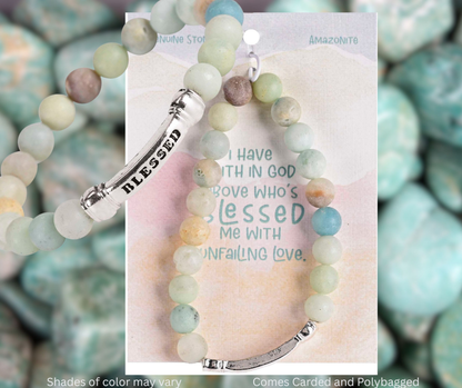Blessed Amazonite Gemstone Stretch Bracelet