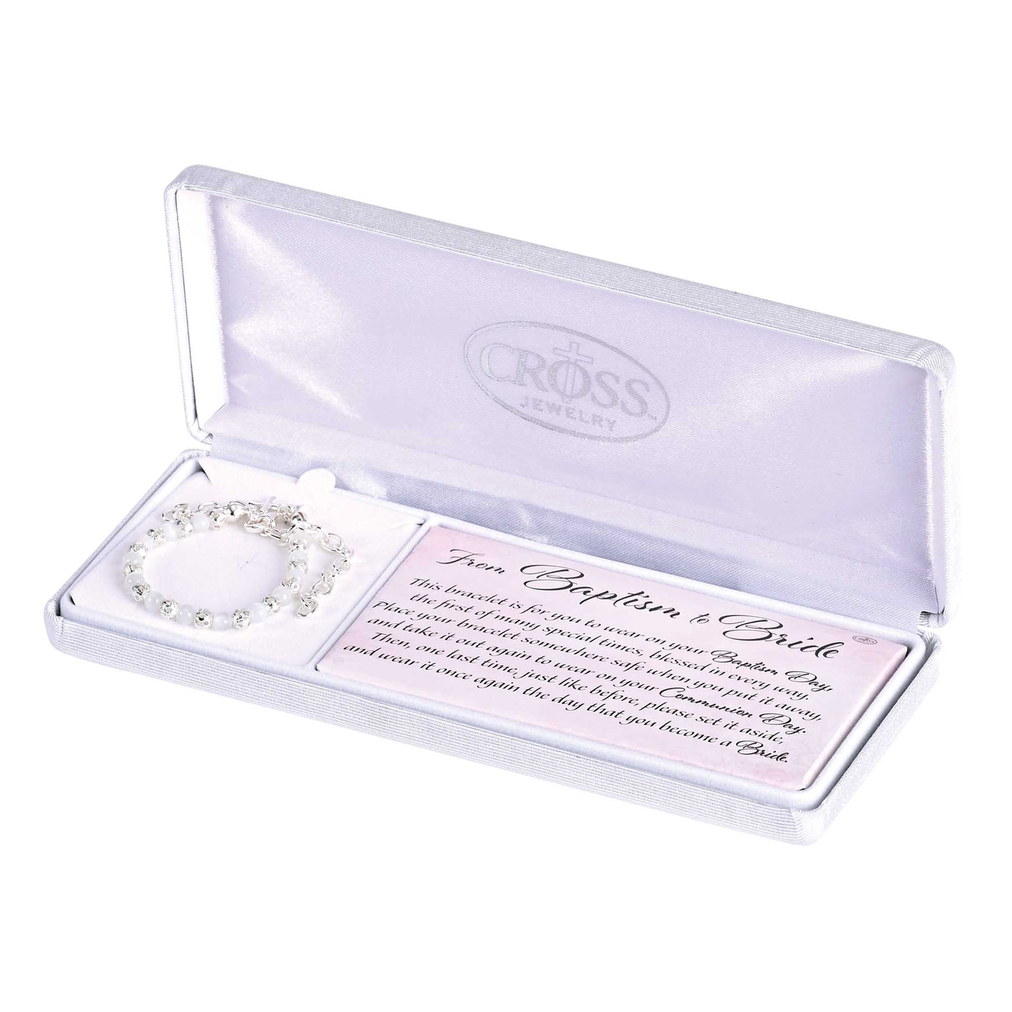 From Baptism to Bride White Cat's Eye Bracelet