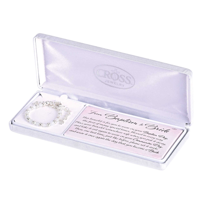 From Baptism to Bride White Cat's Eye Bracelet