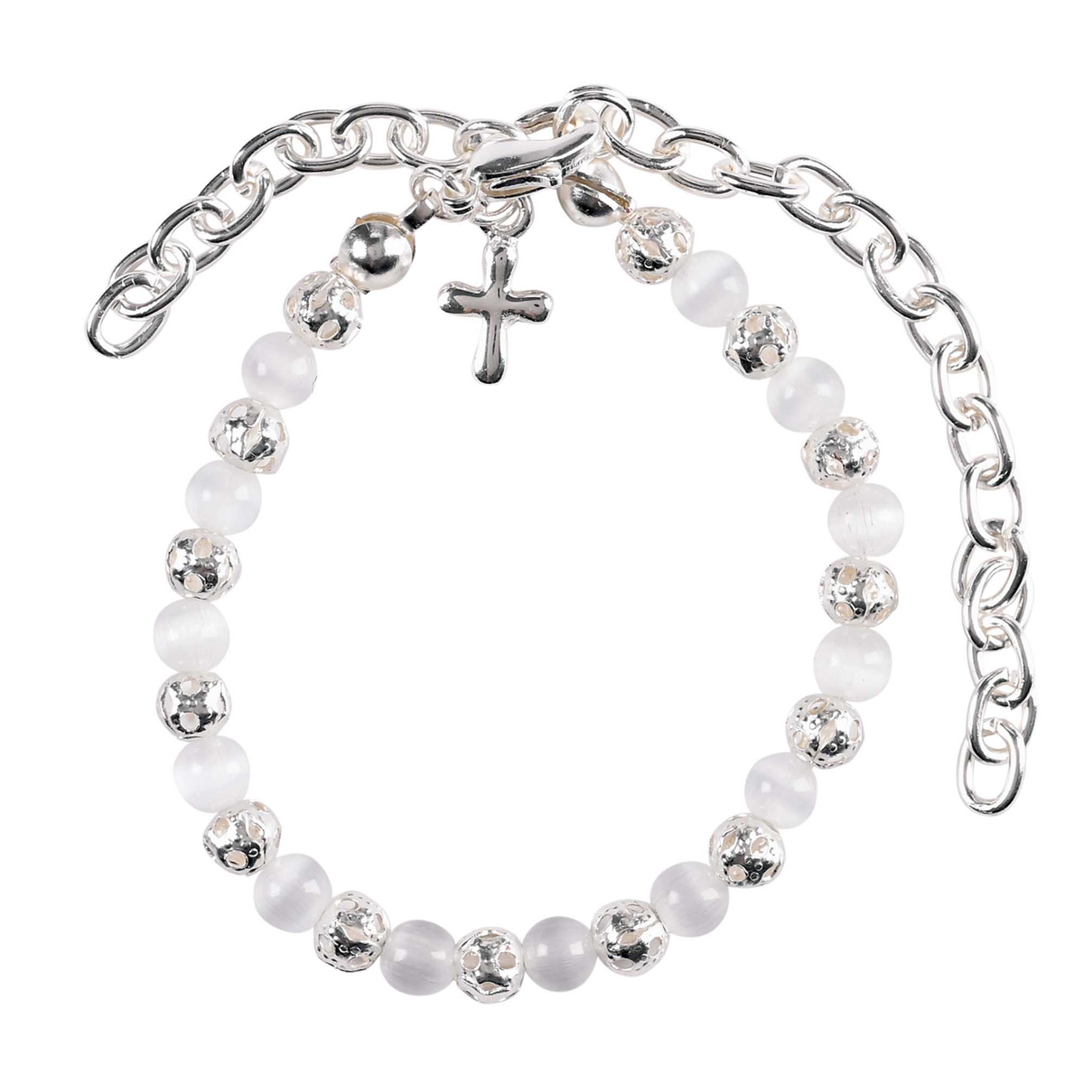 From Baptism to Bride White Cat's Eye Bracelet