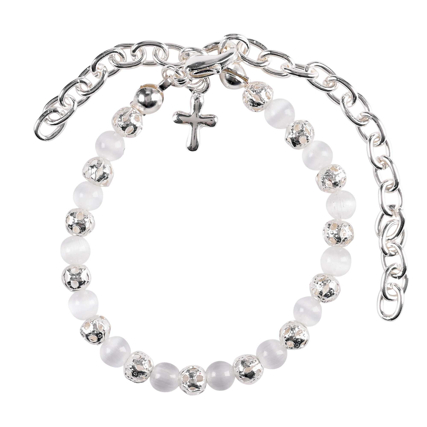 From Baptism to Bride White Cat's Eye Bracelet