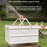 Foldable Outdoor Storage Box with Wooden Cover