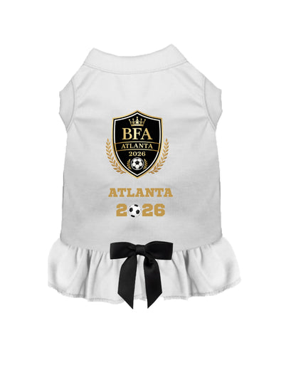 Atlanta Heiress dog dress on dog model, back