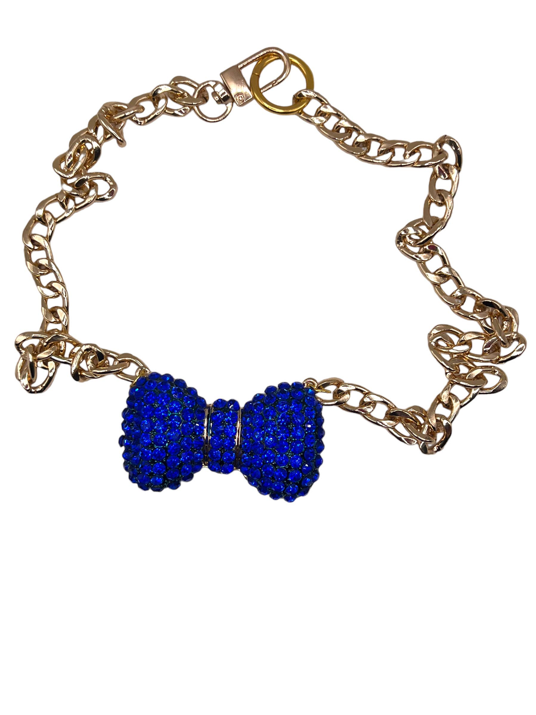 Royal Blue Bow Big Dog Necklace