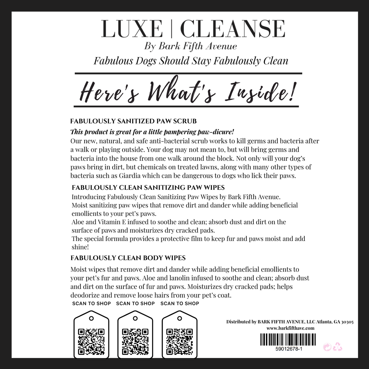 Luxe Cleanse Travel Safe & Go Dog Grooming Kit