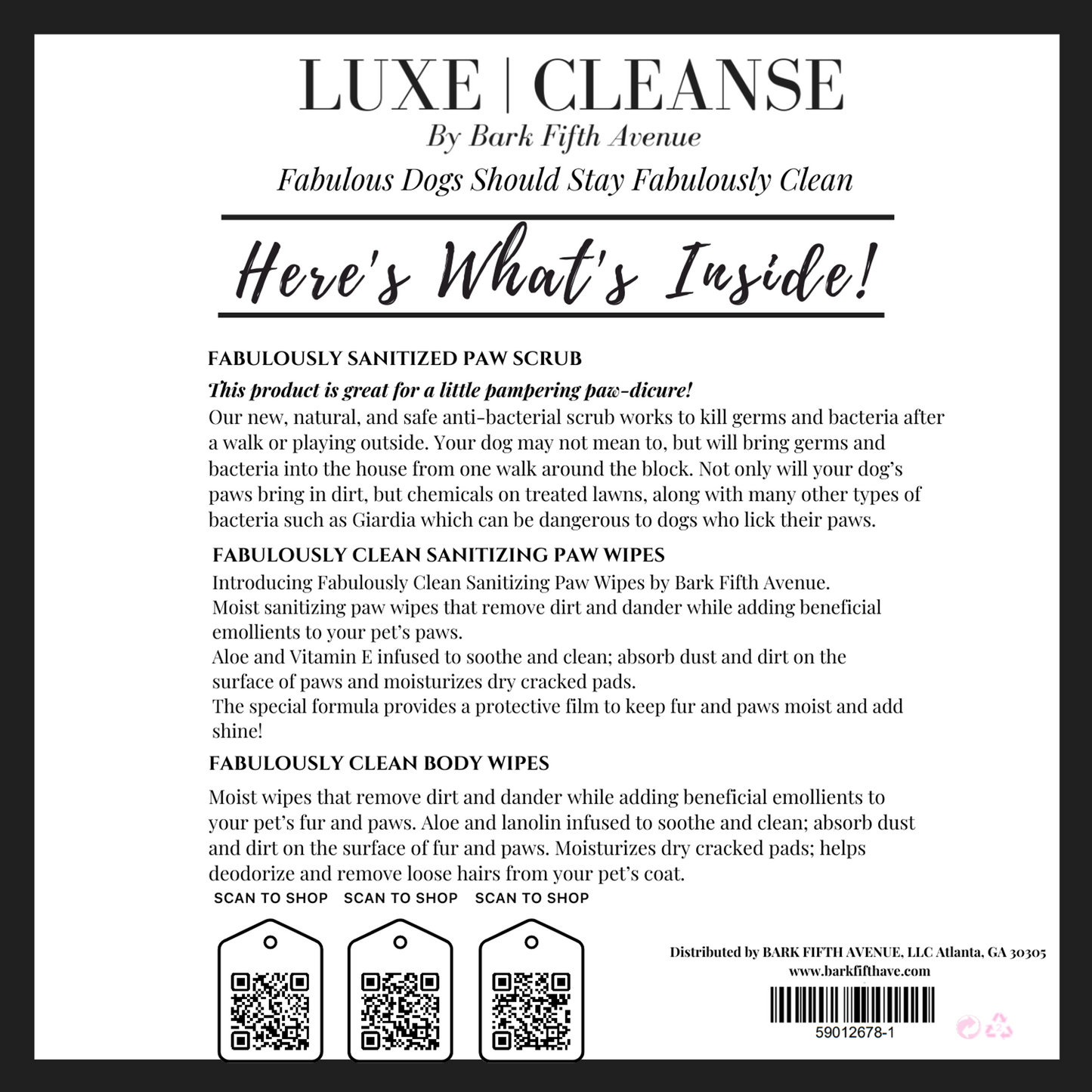 Luxe Cleanse Travel Safe & Go Dog Grooming Kit