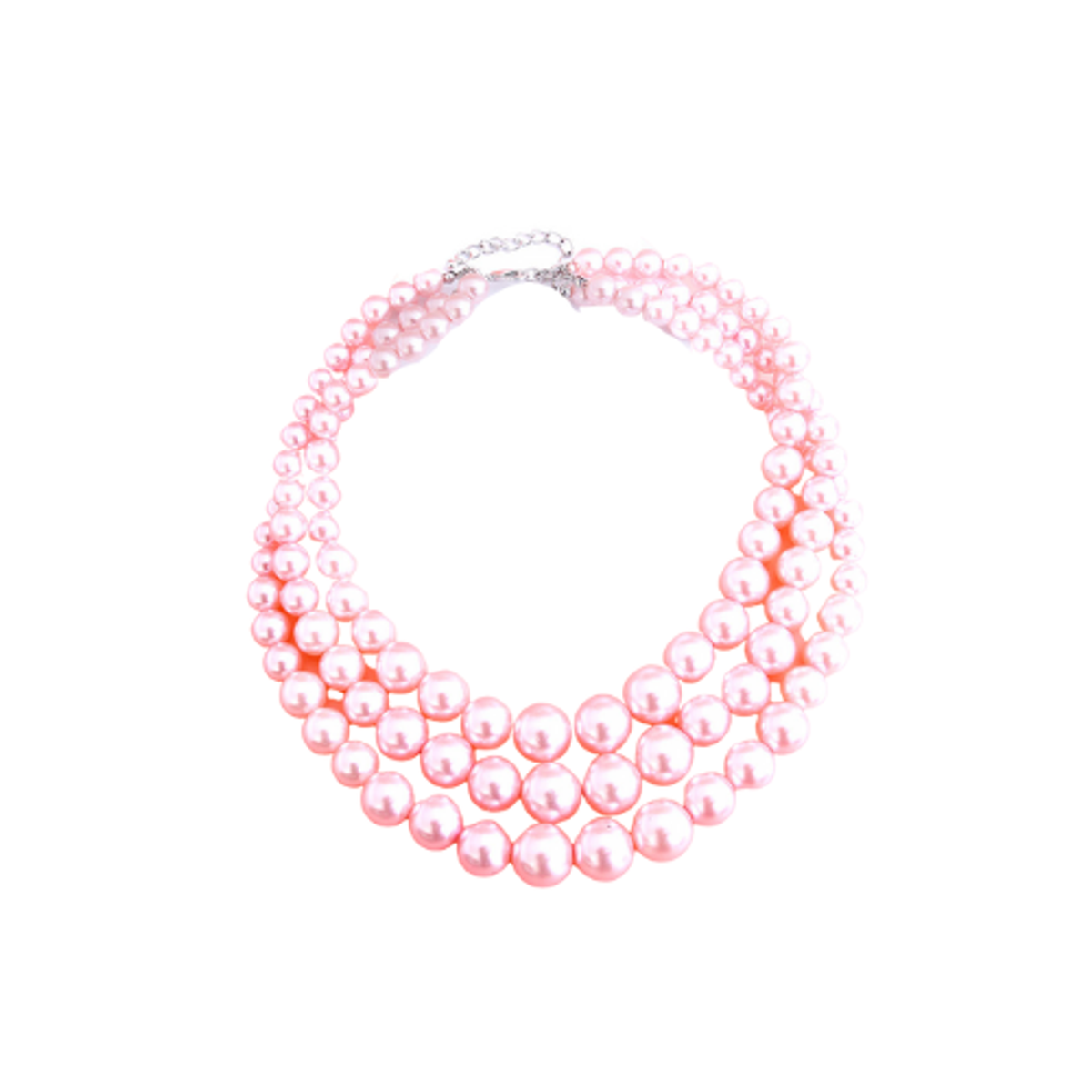 Multi-Strand Pink Pearl Dog Necklace