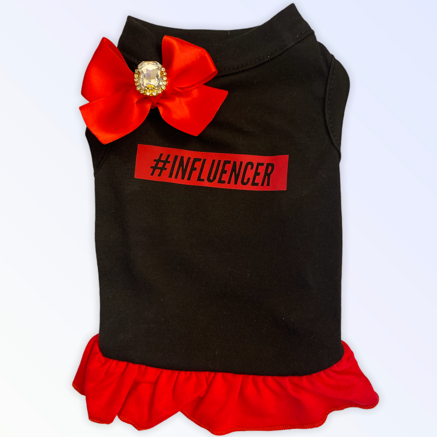 Bark Fifth Avenue #Influencer Dog Dress, Red and Black