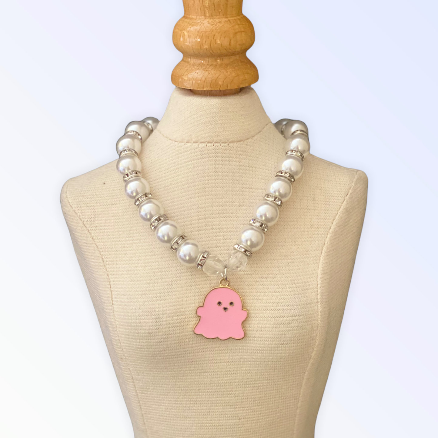 My Fa-BOO-lous Pearl Ghost Dog Necklace