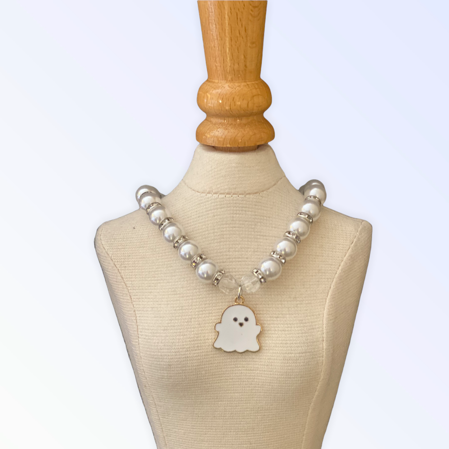 My Fa-BOO-lous Pearl Ghost Dog Necklace