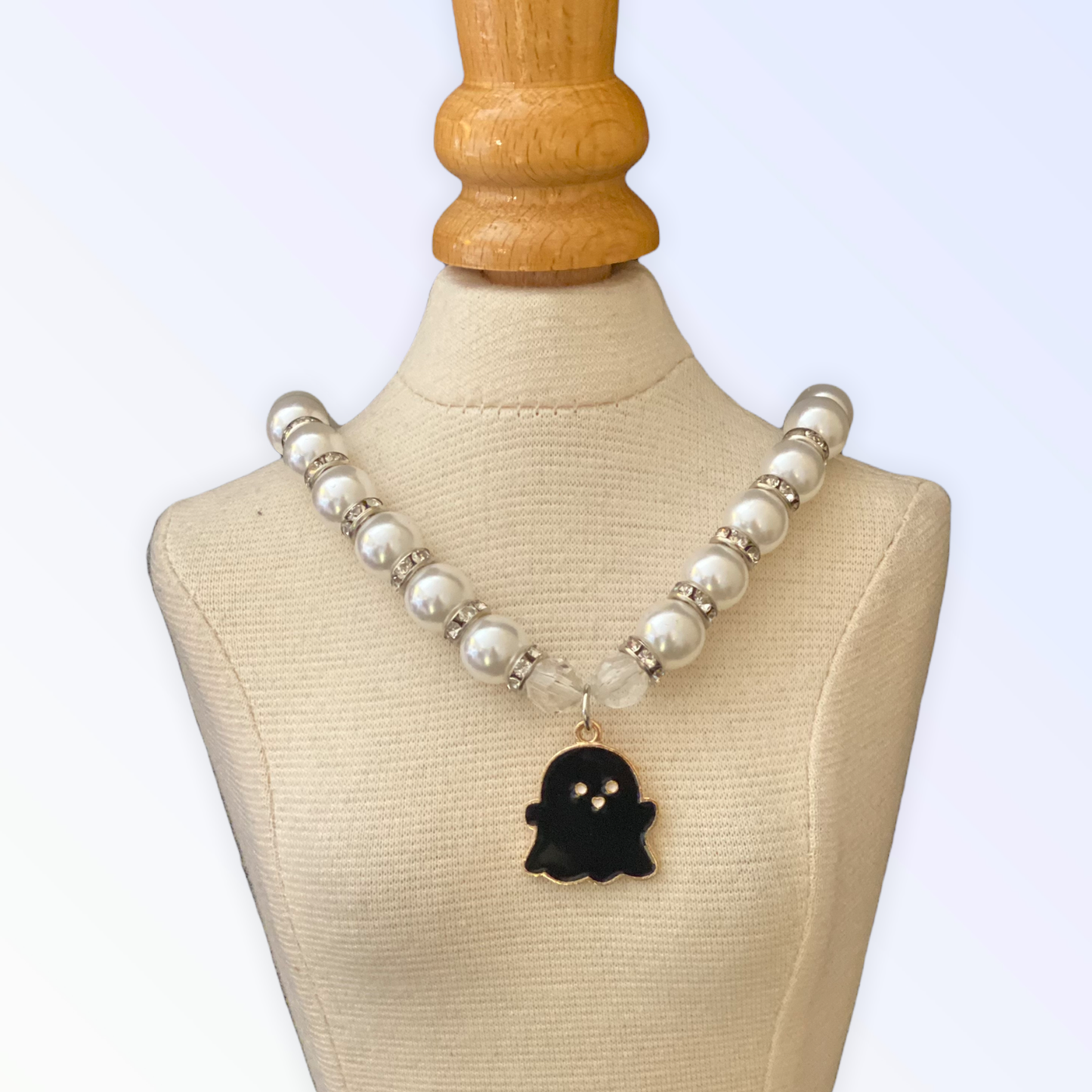 My Fa-BOO-lous Pearl Ghost Dog Necklace