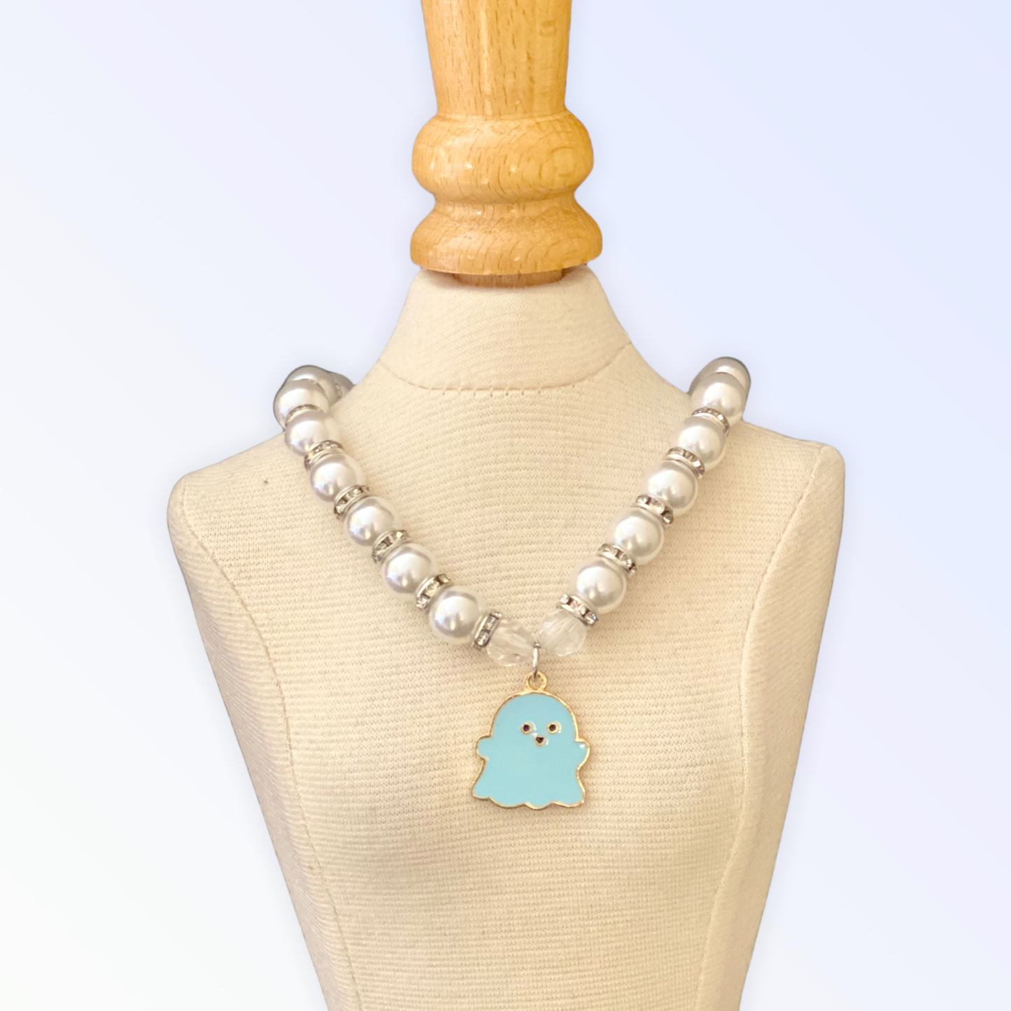 My Fa-BOO-lous Pearl Ghost Dog Necklace
