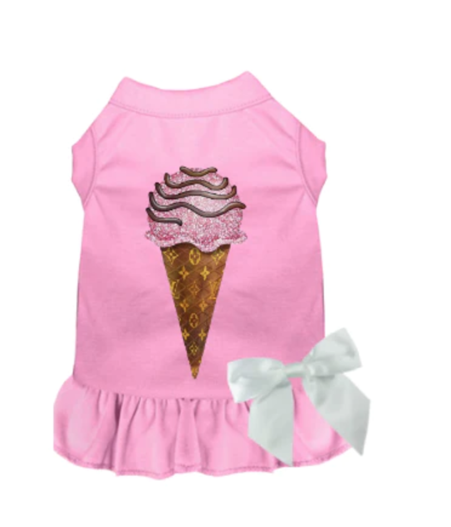 My Favorite Chewy Vuitton Ice Cream Dog Dress