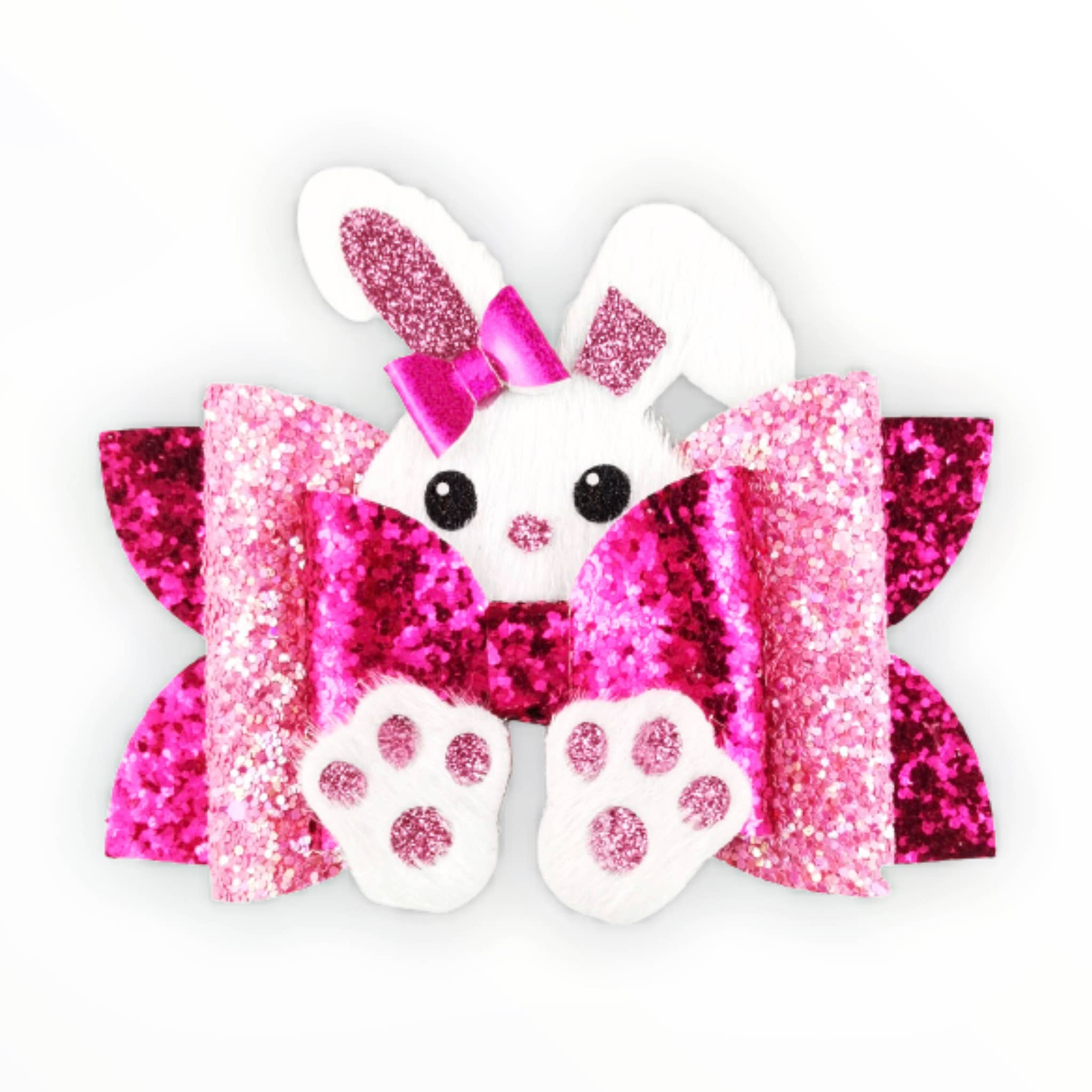 Peekaboo Bunny Bow Dog Hair Clip