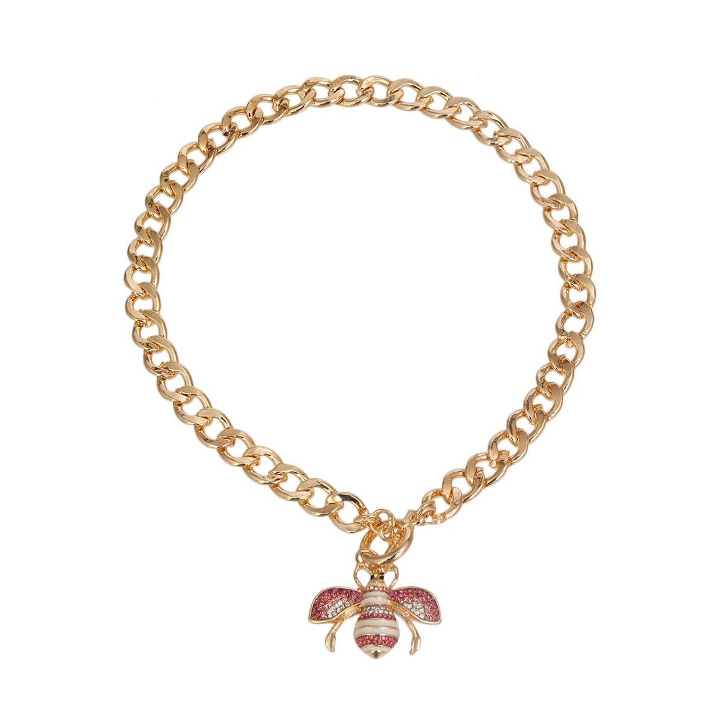 Pink Bee Toggle Dog Necklace