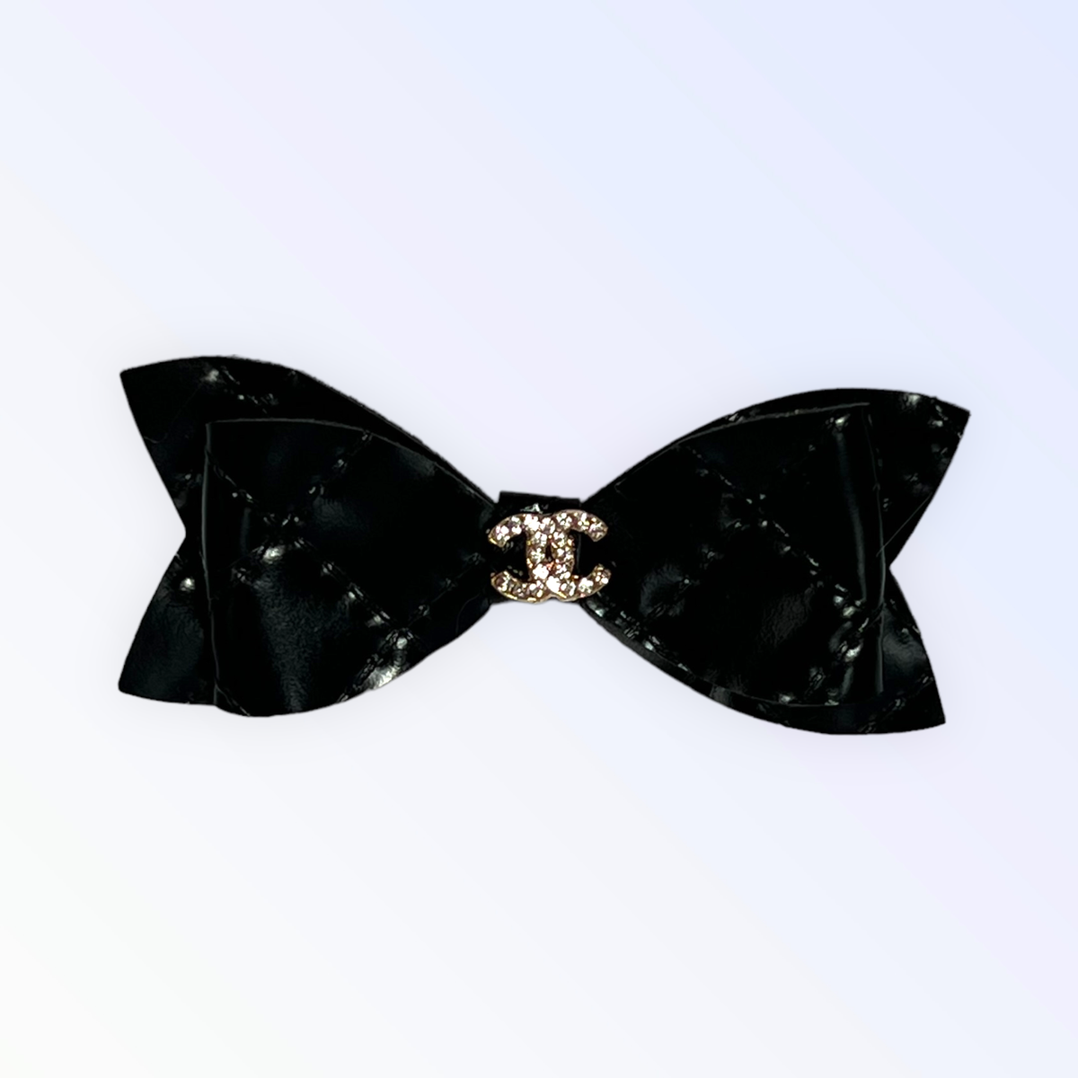 Quilted CC Leather Dog Hair Bows