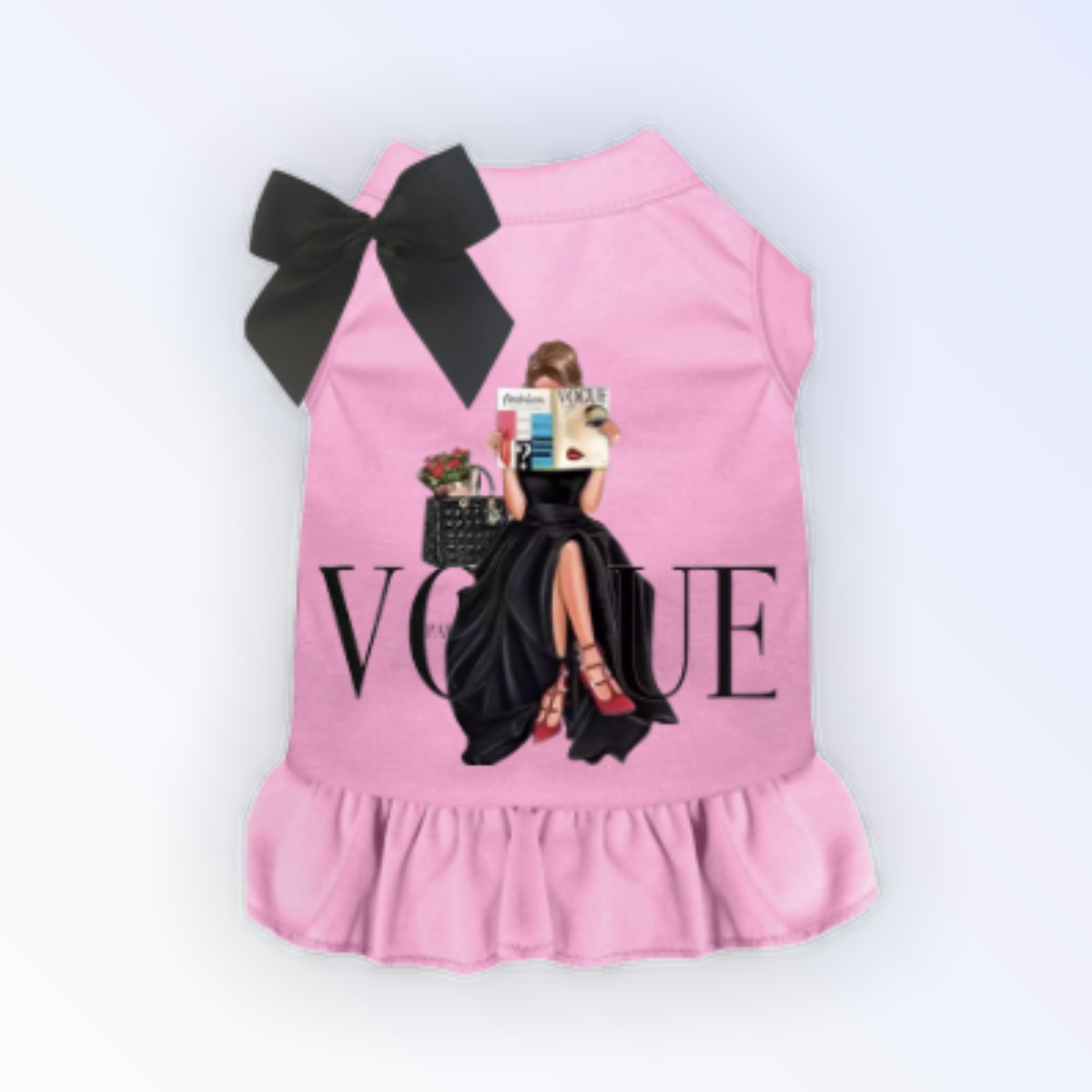 Ruffled Dog Dress with Detachable Satin Bow