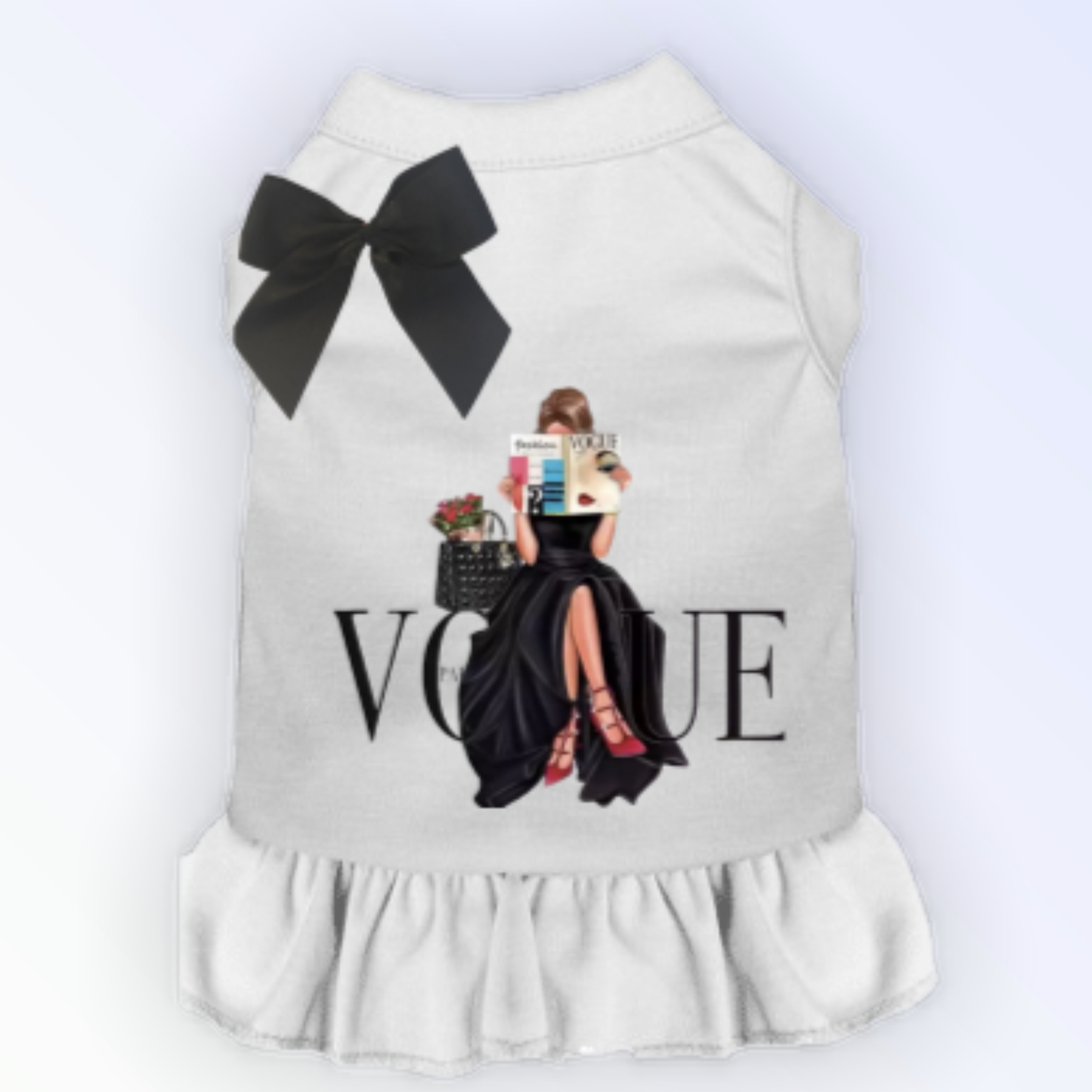 Ruffled Dog Dress with Detachable Satin Bow