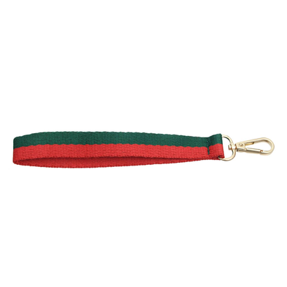 Red and Green Striped Canvas Dog Lead