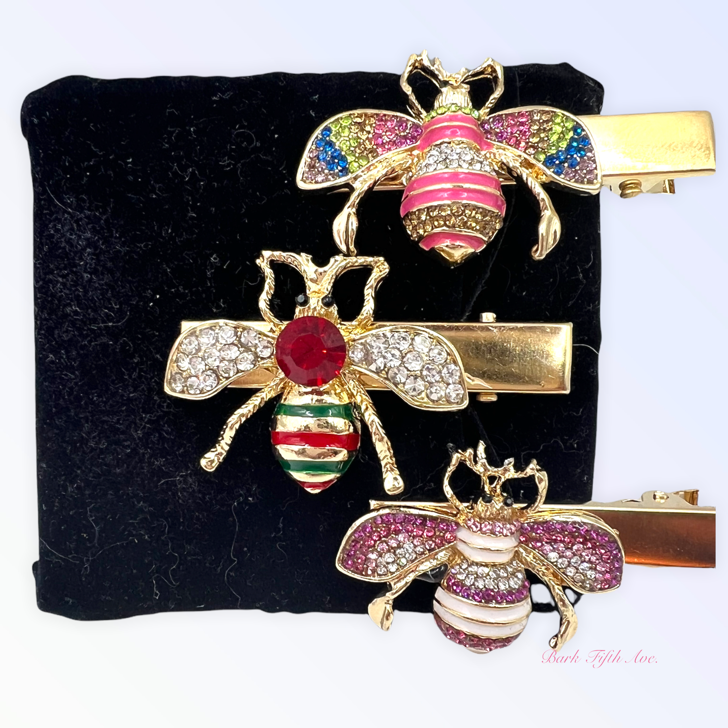 Rhinestone Bumble Bee Dog Hair Clips