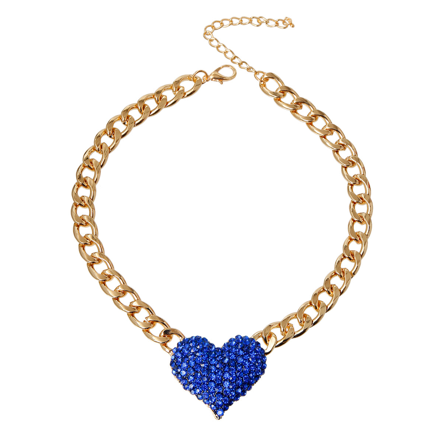 Rhinestone Heart Pendant Dog Necklace