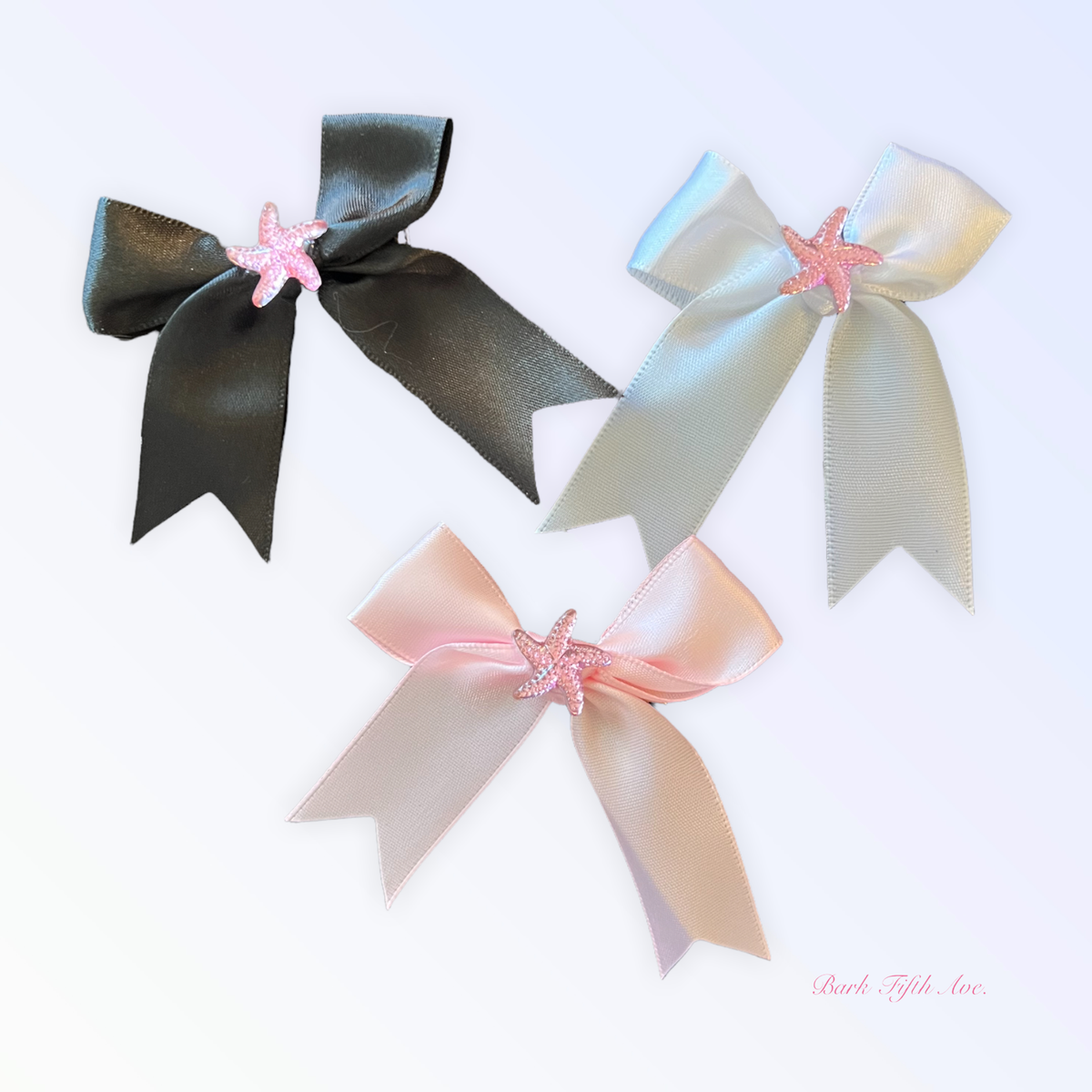 Satin Starfish Rhinestone Dog Hair Clip