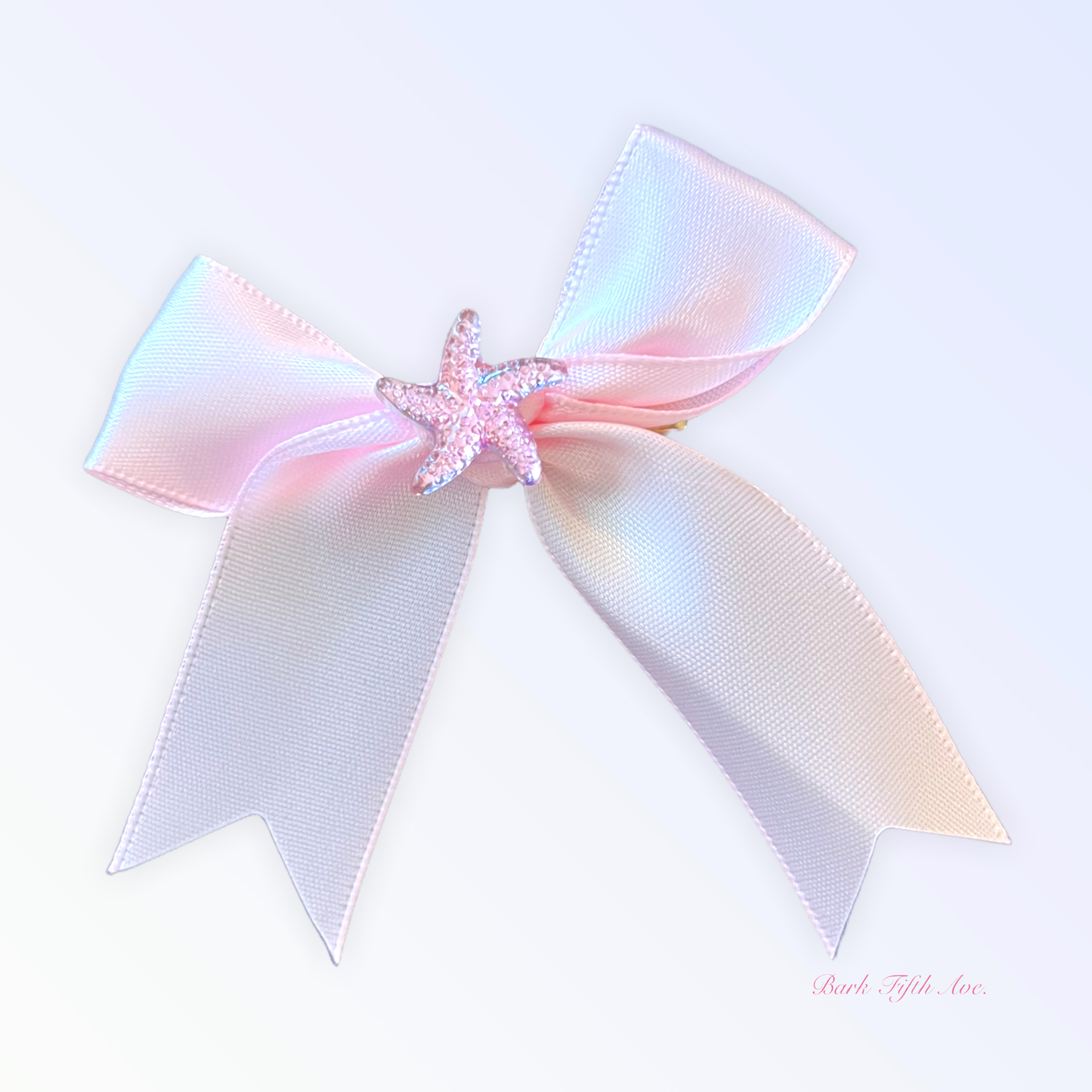 Satin Starfish Rhinestone Dog Hair Clip