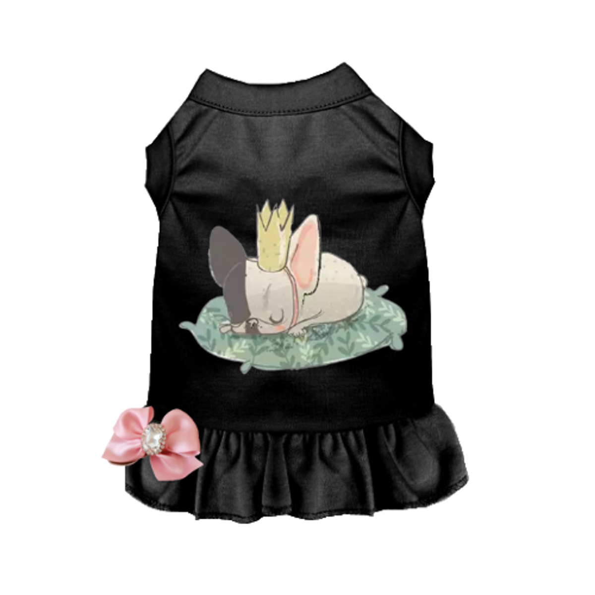 Sleepy Frenchie Dog Dress and Shirt