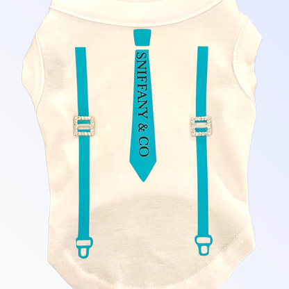 Sniffany Suspenders Dog Tee