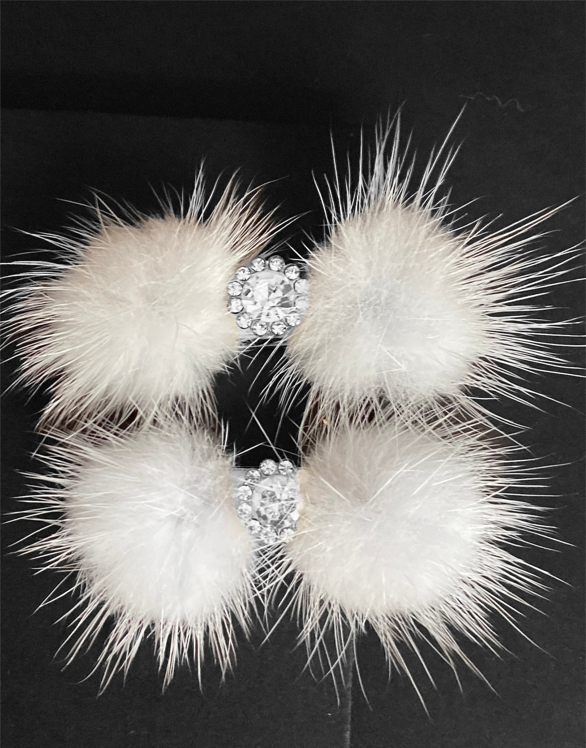 Snowflake Pom Pom Dog Hair Barrettes