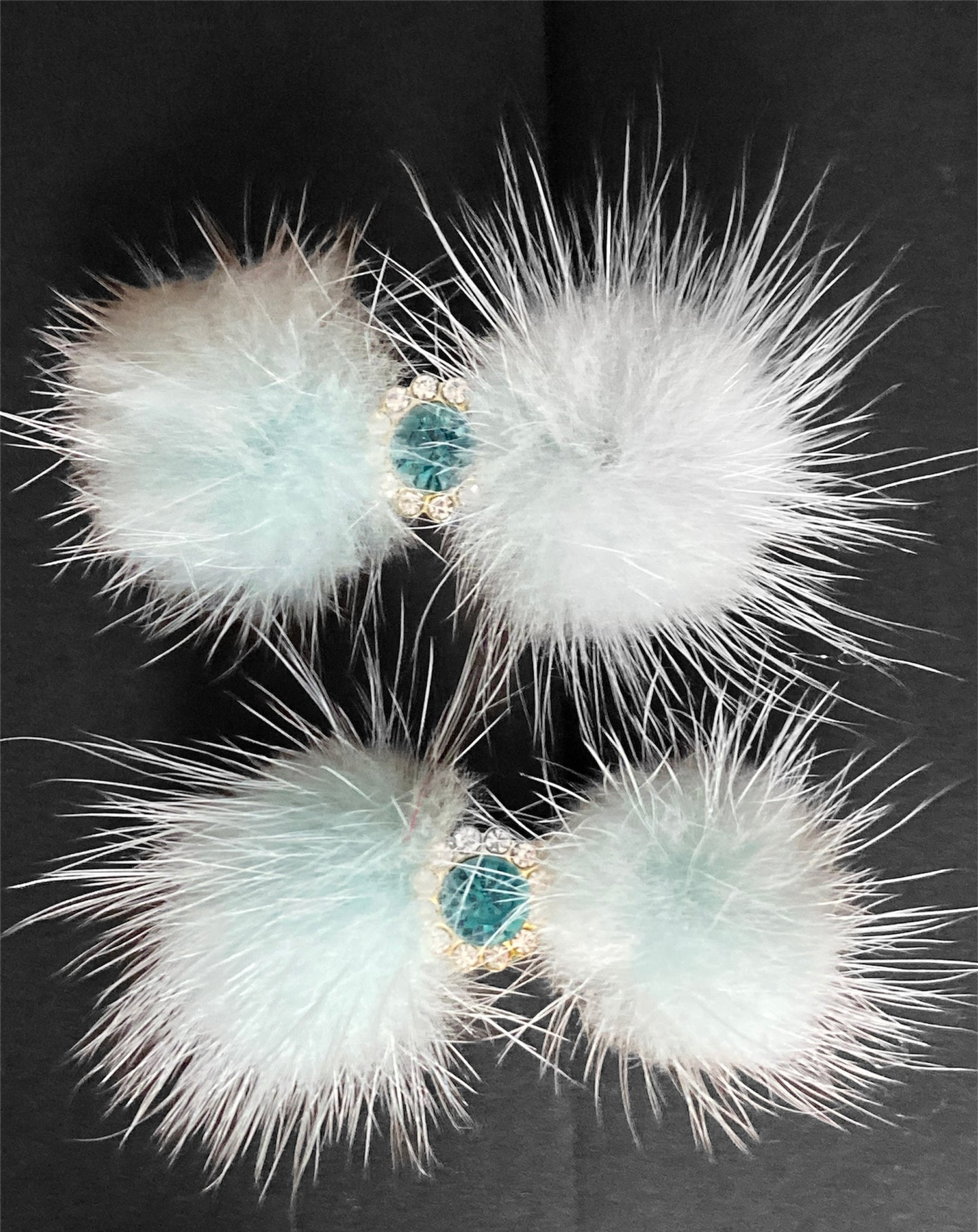 Snowflake Pom Pom Dog Hair Barrettes