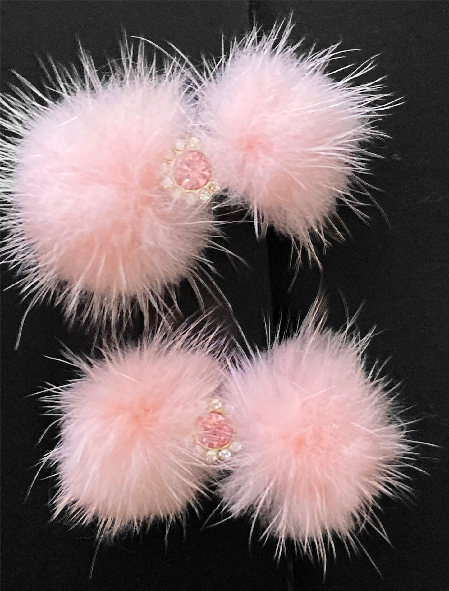 Snowflake Pom Pom Dog Hair Barrettes