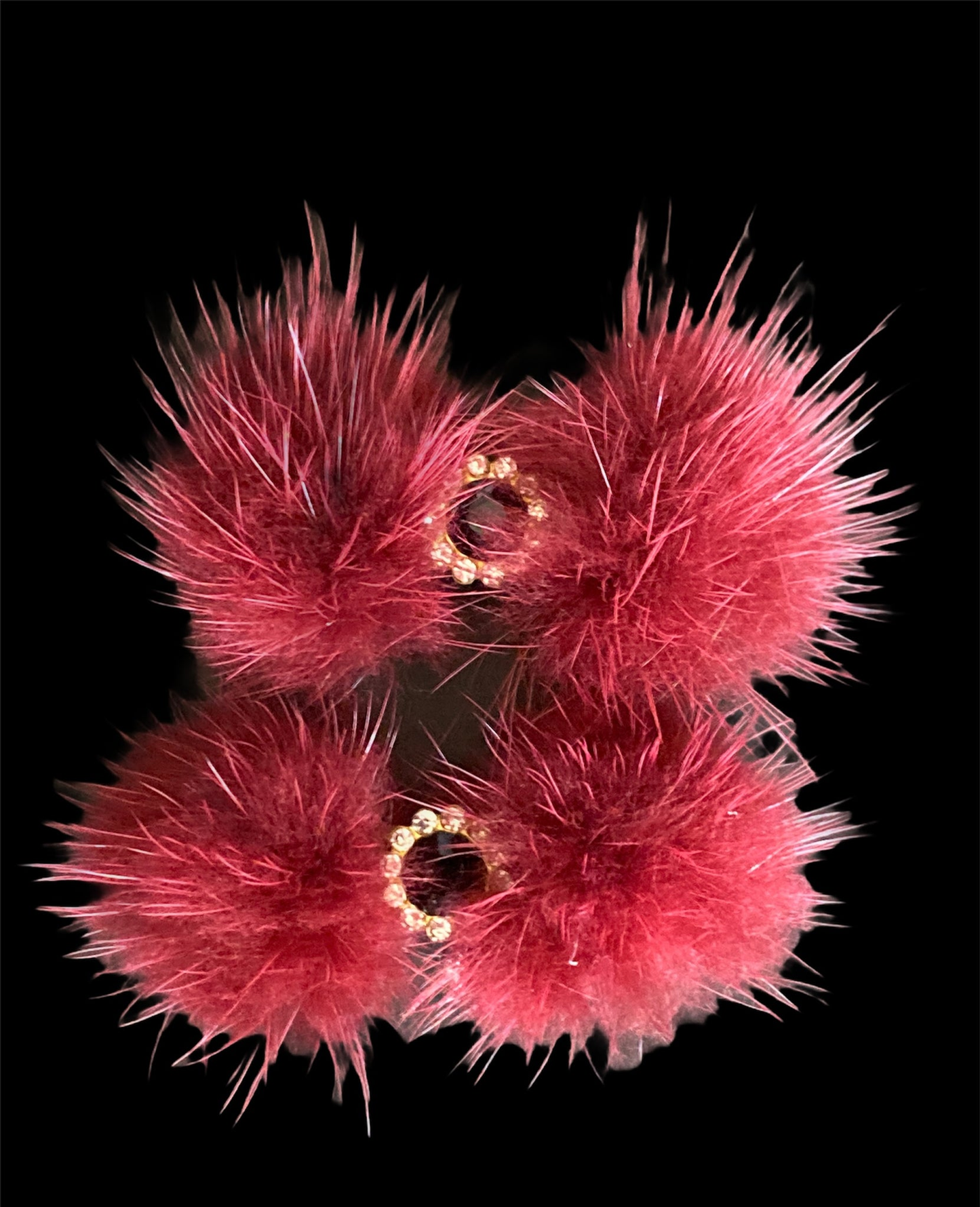 Snowflake Pom Pom Dog Hair Barrettes