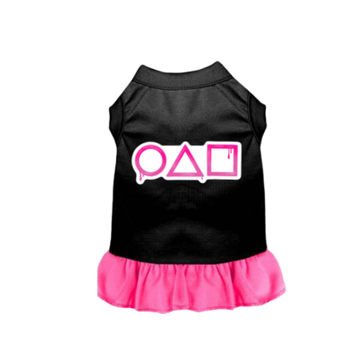 Pink and Black Dog Tee, Dress and Hoodie