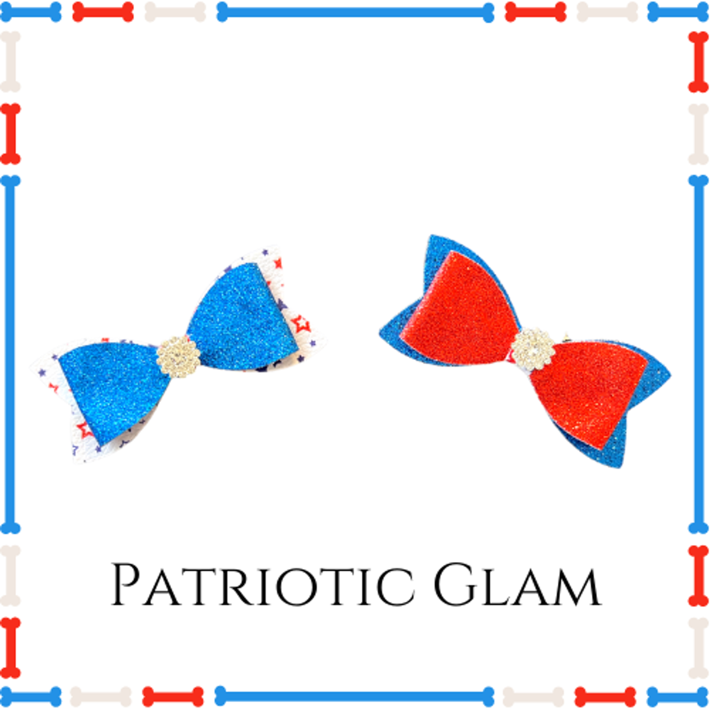 Stars and Stripes Patriotic Dog Hair Clips