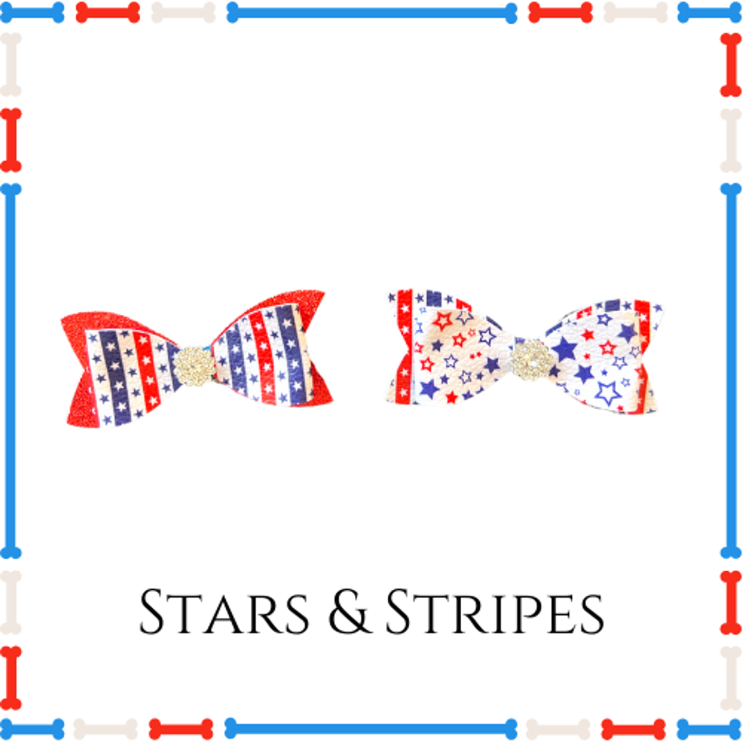 Stars and Stripes Patriotic Dog Hair Clips