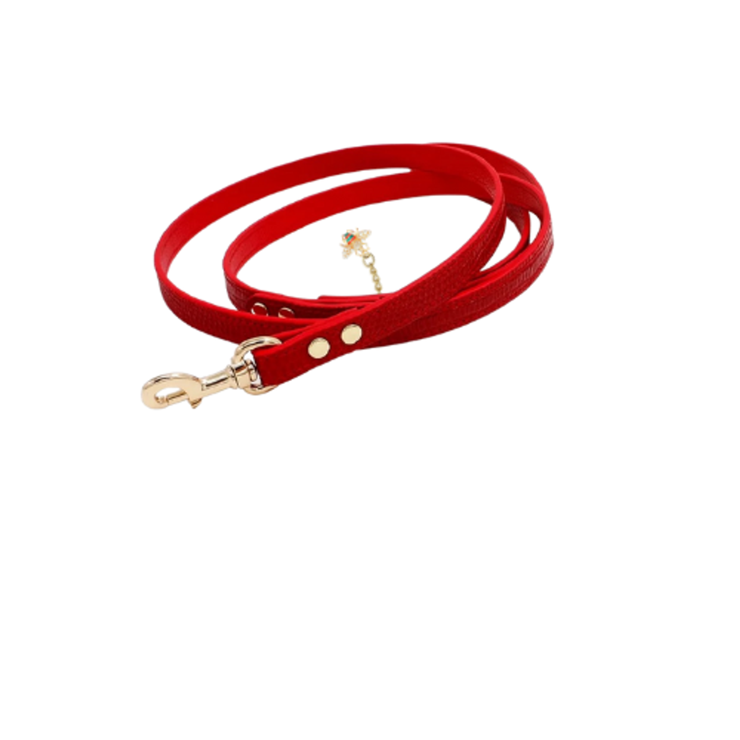 Studded Gold Charm Dog Lead