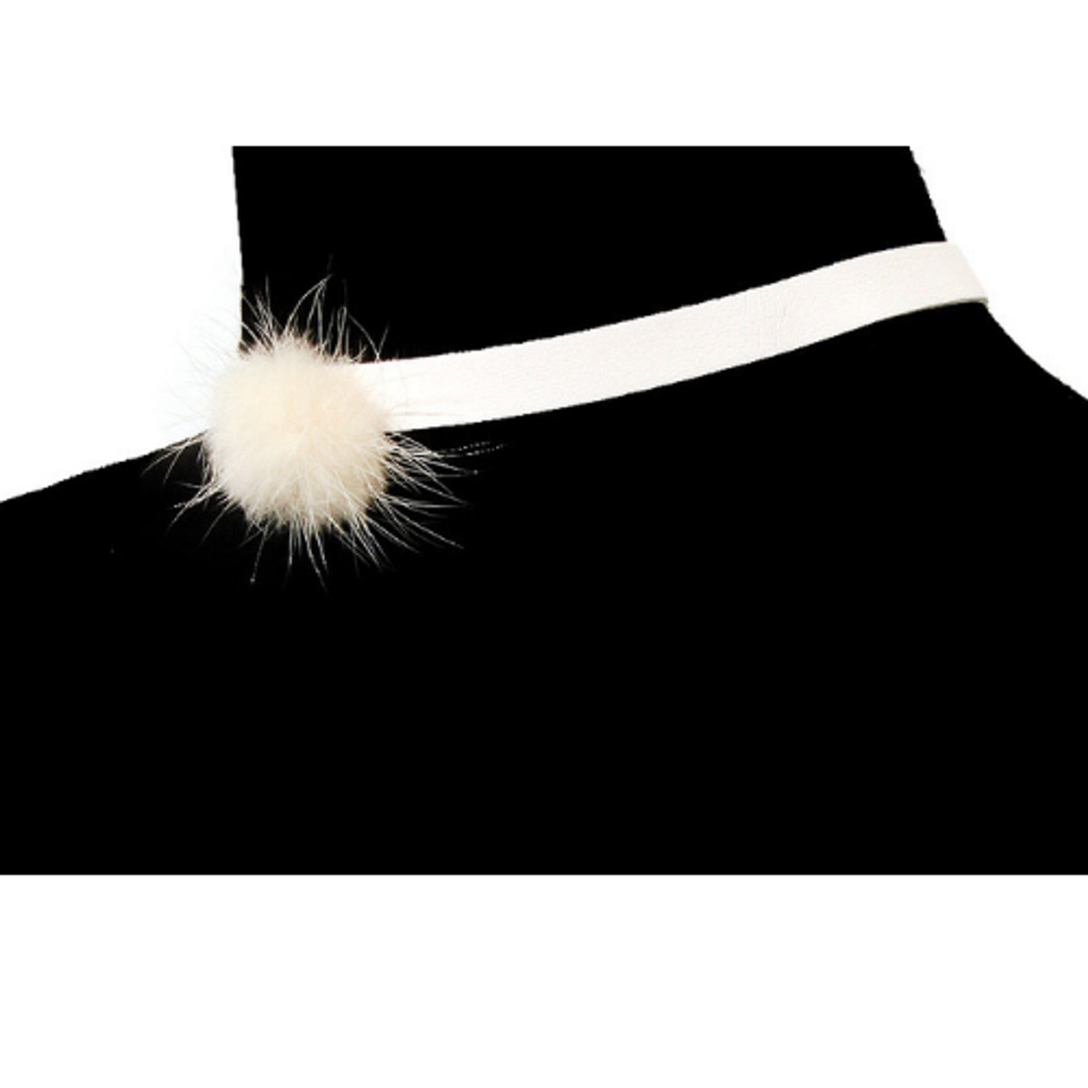 Suede Pom Pom Dog Collar Necklace